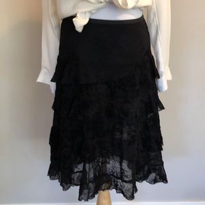 Dianne von Furstenberg Black Lace Skirt SZ 6